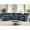 Dark Blue, variant on Triple-Power Genuine Leather Cream Reclining Sectional Sofa With Console Headrest Footrest Lumbar USB&USB-C Port ( 1pwr. & 1sta. armlesschair )
