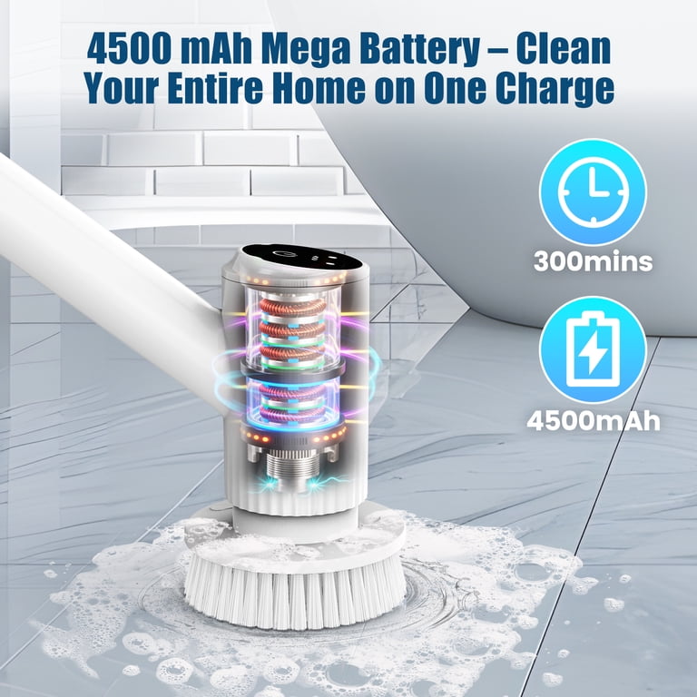 Airrobo BC200 Cordless Electric Spin Scrubber with Extension Handle photo 6