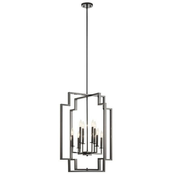 Kichler 43966 Downtown Deco 8 Light 12" Wide Taper Candle Chandelier - Chrome