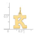 thumbnail image 3 of Diamond2Deal 10K Yellow Gold Block Initial K Charm Pendant for Women (L- 0.71 inch, W- 0.48 inch), 3 of 6
