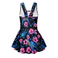 thumbnail image 2 of Xoenoiee Turtle Butterfly Hibiscus Flower Print Girls One Piece Swimsuits Sleeveless Swim Dress for Girls Hawaiian Skirted Bathing Suit Summer Swimwear, 3-4 Years, 2 of 7
