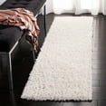 thumbnail image 3 of SAFAVIEH August Sophia Solid Shag Runner Rug, Ivory, 2' x 7', 3 of 8