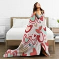 thumbnail image 5 of DouZhe Ultra-Soft Micro Fleece Lightweight Flannel Bed Blanket, Multicolored Hearts Pink Print Cozy Warm Throw Blankets, 60"x50", 5 of 7