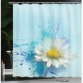 thumbnail image 4 of Ambesonne Floral Shower Curtain, Painting Effect Daisy, 69"Wx84"L, White Blue, 4 of 5