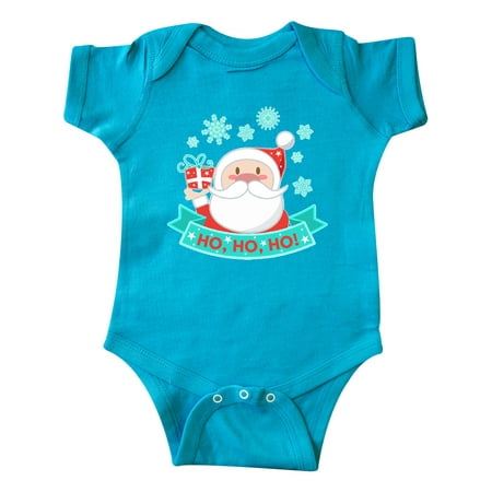 

Inktastic Santa Claus with Snowflakes Ho Ho Ho Gift Baby Boy or Baby Girl Bodysuit