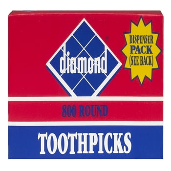 Diamond Classic Round Toothpicks, Toothpick Box, 800 Count Wood Toothpicks