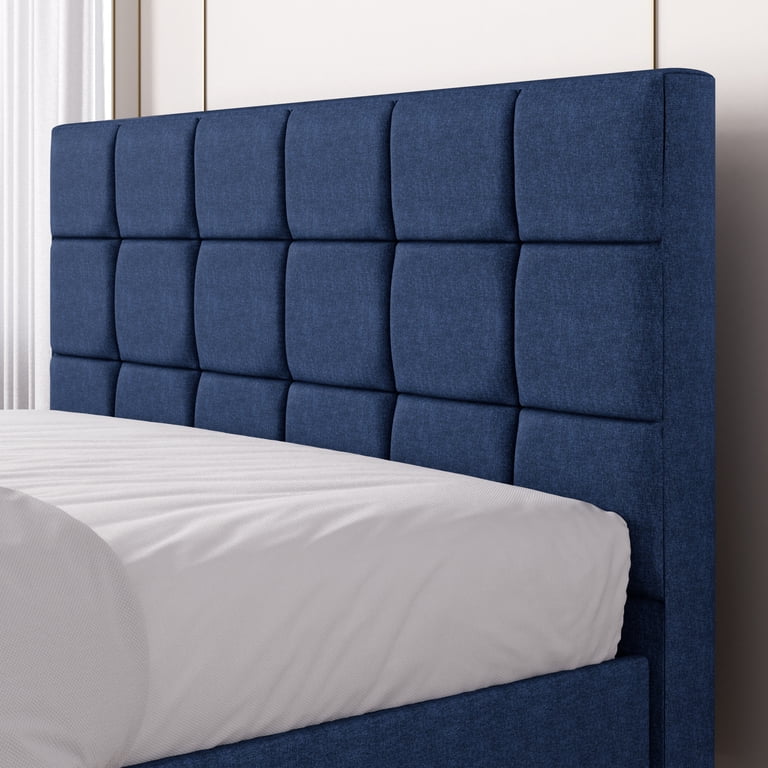 Zinus Lottie Tufted Upholstered Platform Bed, Navy, King - Walmart.com