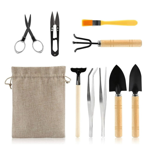 9Pcs/Set Garden Tool Sets Non-perishable Anti-rust Waterproof Multi-Piece Shovel Scissors Plant Tool Set for Garden