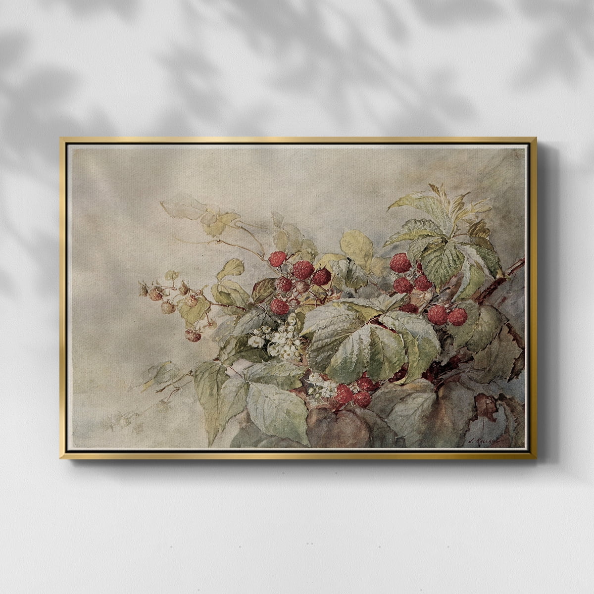Vintage Botanical Print-V By Wexford Home Framed in Gold Wood Gallery Wrapped Canvas 27 in. x 41 in.