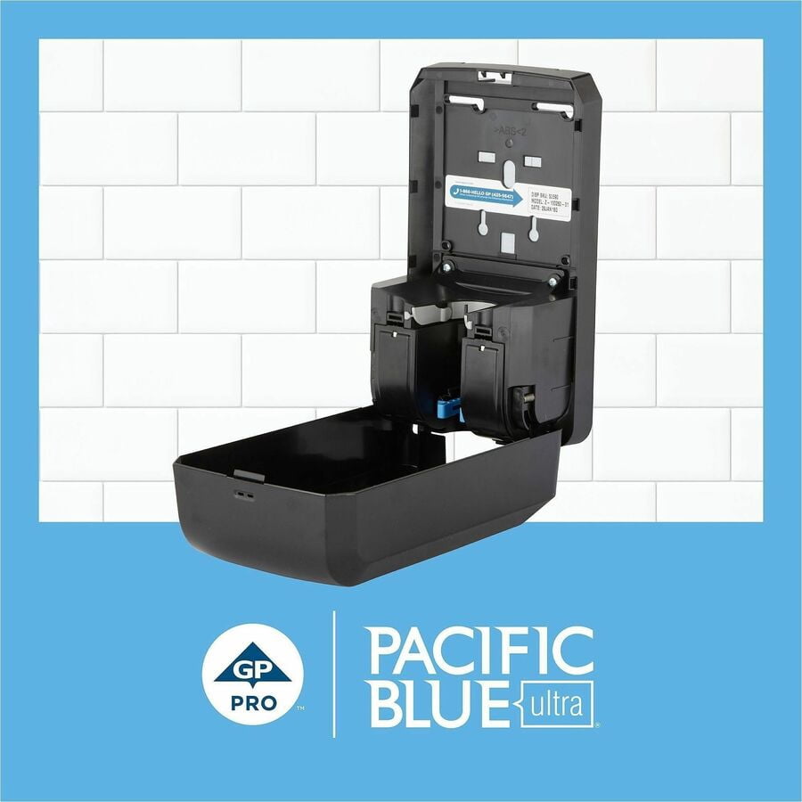 Pacific Blue Ultra Automated Touchless Soap & Sanitizer Dispenser by GP Pro - Automatic - Touch-free, Durable, Hygienic, Site Window - Black - 1Carton