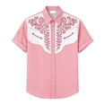 thumbnail image 4 of CONZONE Mens Buttons Down Shirts Short Sleeve Shirts for Men Trendy Western Cowboy Graphic Lapel Soft Lightweight Tops, 4 of 4