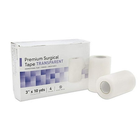 Medical TapesCase of 40 Surgical Tapes 3" x 10 ydsNon-sterile Plastic Tape for tubing and Medical DevicesWater Resistant Adhesive TapesHypoallergenic, Latex-Free.
