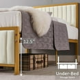 thumbnail image 4 of VECELO Twin Size Metal Platform Bed Frame, Modern Upholstered Bed Frame with Velvet Tufted Headboard and Footboard, No Box Spring Needed, Gold & Beige, 4 of 7