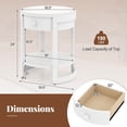 thumbnail image 2 of 2-Tier Durable Nightstand w/ Shelf & Wood Grains Drawer Round End Table for Living Room, 2 of 10