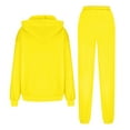 thumbnail image 4 of Women's Plus Size Two Piece Outfits Sweatsuits Sets Long Sleeve Loungewear Tracksuit Sets Yellow L, 4 of 4