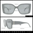 thumbnail image 4 of Womens Oversized Squared Beveled Rectangular Classic Butterfly Sunglasses [Slate Marble - Smoke], 4 of 7