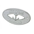 thumbnail image 2 of Whitewashed Cast Iron Welcome Aboard with Anchor Sign 8" - Metal Wall Plaque - Cast Iron Nautical Decor Sign, 2 of 2
