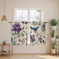 thumbnail image 2 of Farmhouse Flowers Kitchen Curtains 45 Inch Length, Country Spring Floral Branches Birds Tiers Curtains for Bathroom Bedroom Cafe, Light Filtering Small Window Treatment Drapes 2 Panels 42"Wx45"L, 2 of 8