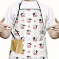 thumbnail image 2 of White Cow Heart Pattern Apron-Garden Aprons for Women with Pockets-Cotton Linen Waterproof Kitchen Cooking Gardening Aprons Adjustable for Kitchen,Cooking,BBQ and Salon 33x27 Inch, 2 of 7