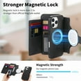 thumbnail image 5 of 2 In 1 Case for iPhone 13 Pro, Rugged Shockproof Heavy Duty Detachable Magnetic Clasp Kickstand Ring Holder RFID Blocking Zipper Pocket Full Body Protection Wallet Case Cover - Black, 5 of 11