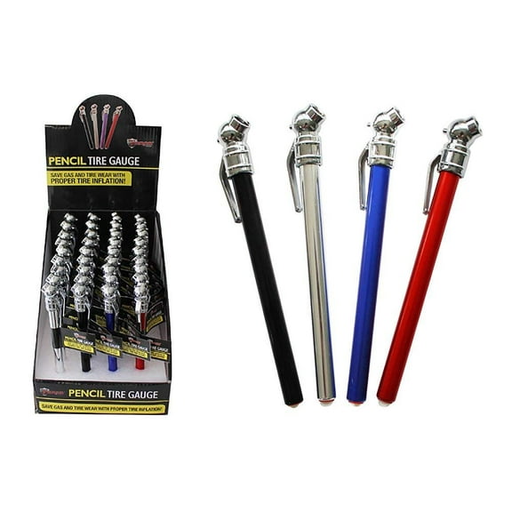 Diamond Visions Max Force 2220644 Pencil Tire Gauge MultiPack in Mixed Assorted Colors 4 Tire Gauges