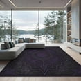 thumbnail image 2 of ODIKA 6'x9' Washable Area Rug Dark Purple Intricate Gothic Design Elegant Symmetrical Embellishments and Textured for Queen Size Bedroom, Under Bed, Master Suite, Easy Care, Non-Shedding, 2 of 7