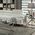 thumbnail image 3 of Bobkona Living Room 2pcs Sectional Sofa White Faux Leather Chaise Sofa Cushion Tufted Seat Flip up Headrest Couch, 3 of 6
