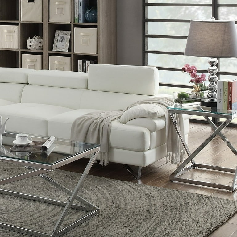 F6985 white sectional online sofa by poundex