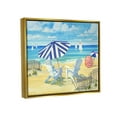 thumbnail image 3 of Stupell Industries Summer Sun Sailboat Chairs Painting Metallic Gold Floating Framed Canvas Print Wall Art, Design by Paul Brent, 3 of 8