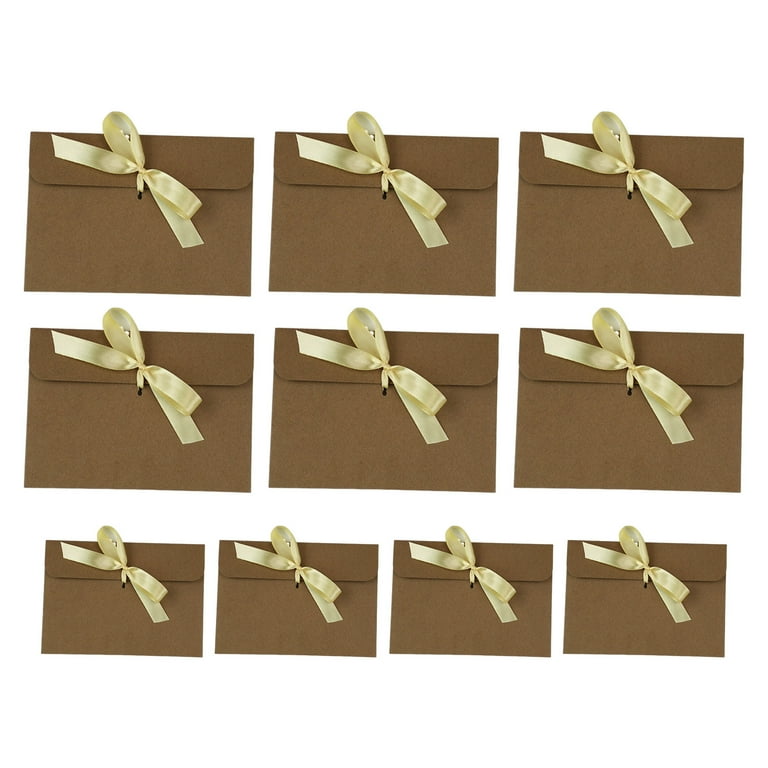 10Pcs/Set Bow Tie Envelopes Ribbon with Bow Gift Paper European Style Kraft  Paper Envelope for Wedding 