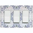 thumbnail image 1 of Metal Light Switch Plate Cover Mandala Gray White Floral Pattern Damask MDL077, 1 of 13