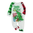 thumbnail image 5 of Qiylii Parent-Child Christmas Family Pajamas Matching Set, Long Sleeve Tree Letters Print T-shirt with Plaid Pants Sleepwear Loungewear for Holiday Pjs Nightwear, 5 of 10
