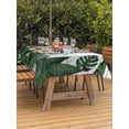 thumbnail image 3 of Outdoor Tablecloth with Umbrella Hole for Patio/Picnic/Party/Camping, Palm Leaves Waterproof Table Cloth Rectangle Table Cover Washable, Tropical Botanical Leaf Summer Wooden Gray (54"x 80"), 3 of 8