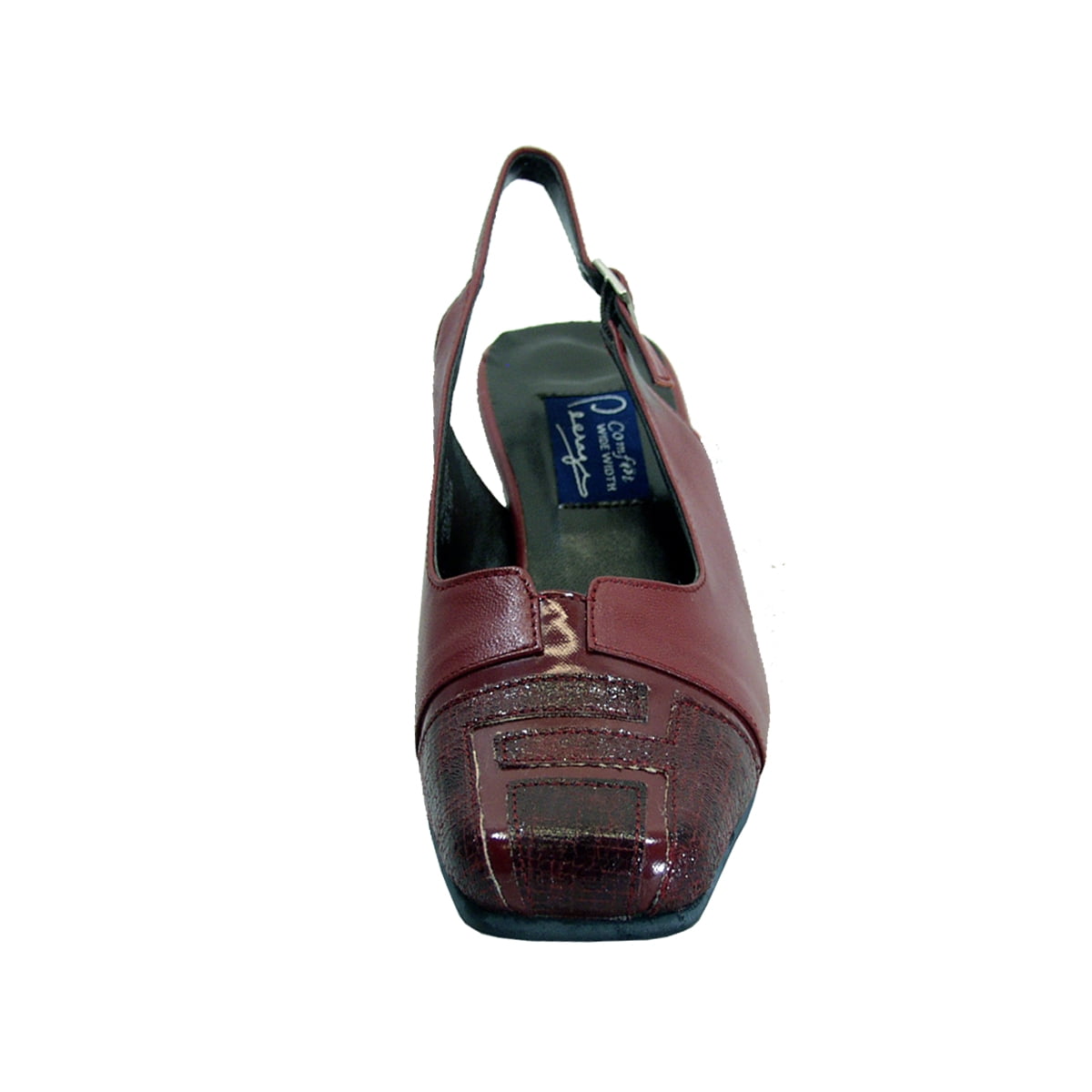 PEERAGE Kira Women's Wide Width Leather Pumps RED 5