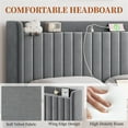 thumbnail image 5 of Yaheetech Velvet Platform Bed with Charging Station and USB Ports, Light Gray, 5 of 7