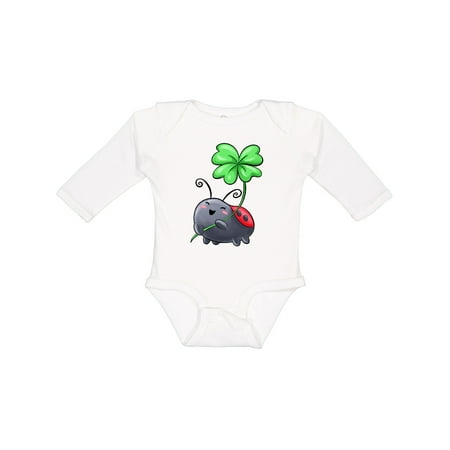 

Inktastic Ladybug with Four Leaf Clover Gift Baby Boy or Baby Girl Long Sleeve Bodysuit