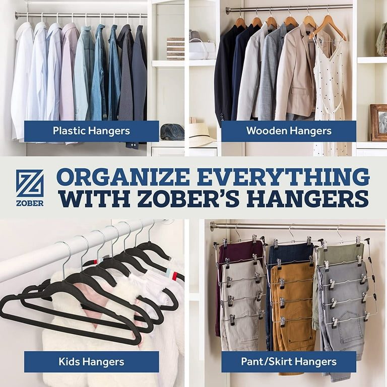 Zober Non-Slip Suit Hangers (Set of 50), Black