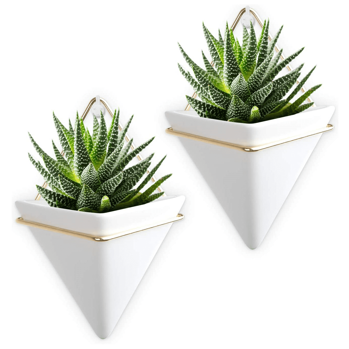 Trending Hanging Triangular Geo Planter White for Succulents and Air Plants