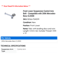 thumbnail image 2 of Front Lower Suspension Control Arm Bolt - Compatible with 2006 Mercedes-Benz CLS500, 2 of 2