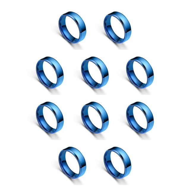 Qarigey Anillo de banda Unisex aniversario escuela estética mujeres hombres mano joyería noche vacaciones regalos personalizados azul tamaño Type2 NO2