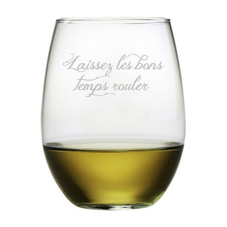 Temp Glass - Susquehanna Glass Les Bon Temps Stemless Wine Glass (Set of 4)