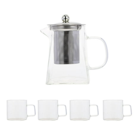 

Heat-resistant Teapot Filter Tea Kettle Useful Teapot with Cups (Assorted Color)