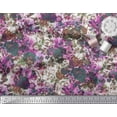 thumbnail image 2 of Soimoi Tissu en Voile de Coton Imprimé Feuilles & Roses au Mètre 42 Pouces de Large, 2 of 3