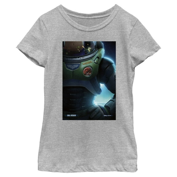 Girl's Lightyear Spacesuit Poster Graphic Tee Athletic Heather Large