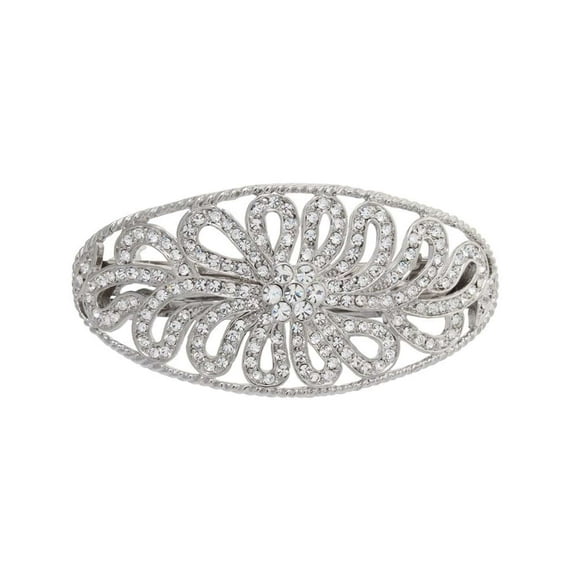 Athra Women's Large Oval Barrette, Metal Clear Crystal,OS - US