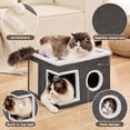 thumbnail image 2 of Cama para gatos Crispedia Cat Cave para gatos de interior con bloc de notas gris, 2 of 7