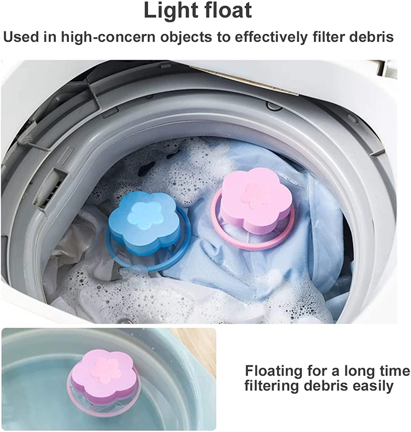 5X Washing Machine Lint Filter Bag Laundry Mesh Hair Catcher Floating Ball Pouch 