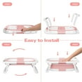 thumbnail image 4 of Prociv Collapsible Baby Bathtub for Infants to Toddler, Portable Travel Bathtub Multifunctional Bathtub with Drain Hole, Baby Folding Bathtub for Newborn 0-36 Month Pink, 4 of 12