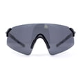 thumbnail image 2 of Polarized Mens Cool Futuristic Curved Shield Rimless Plastic Sport Sunglasses Matte Black Grey - Black, 2 of 4
