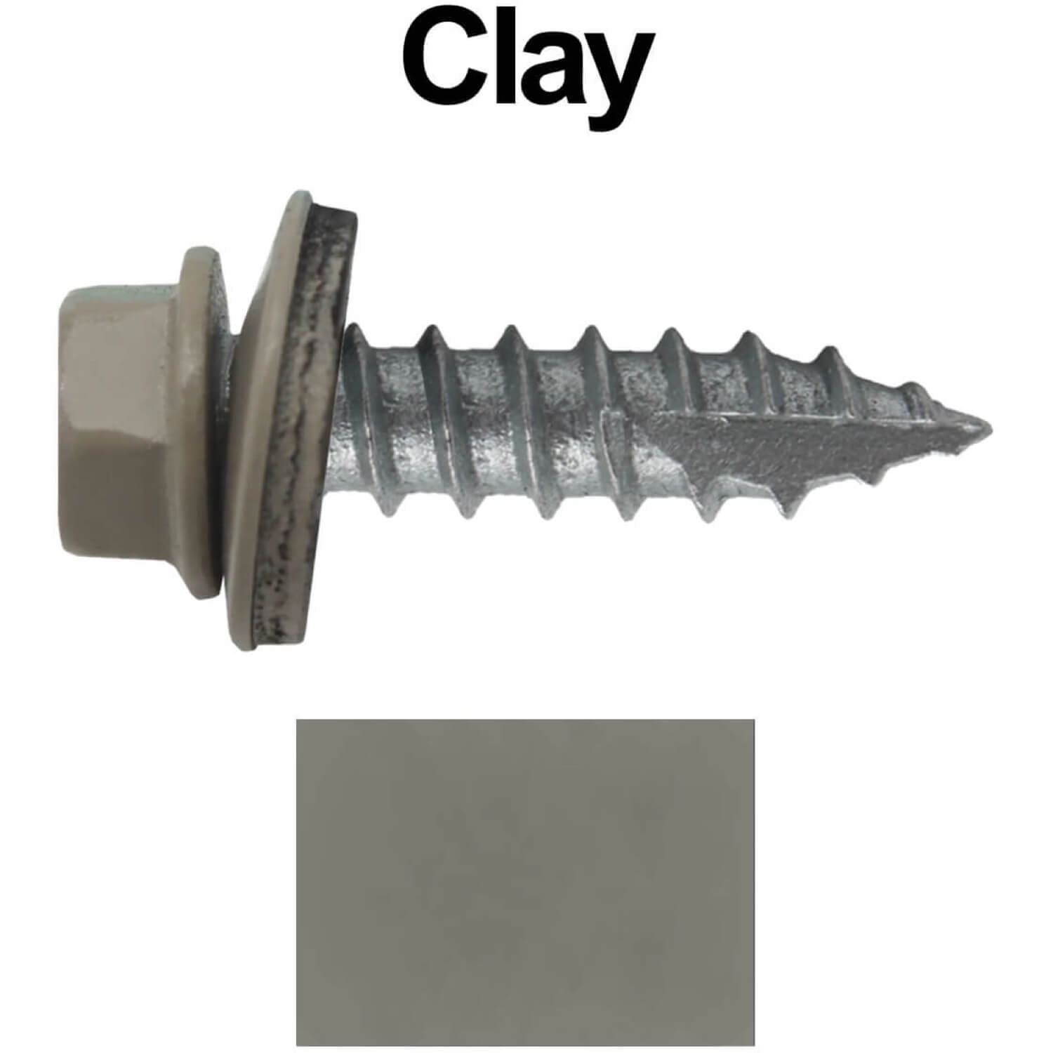 Jake Sales Brand 14 x 1" Metal Roofing Screws CLAY 250 Screws